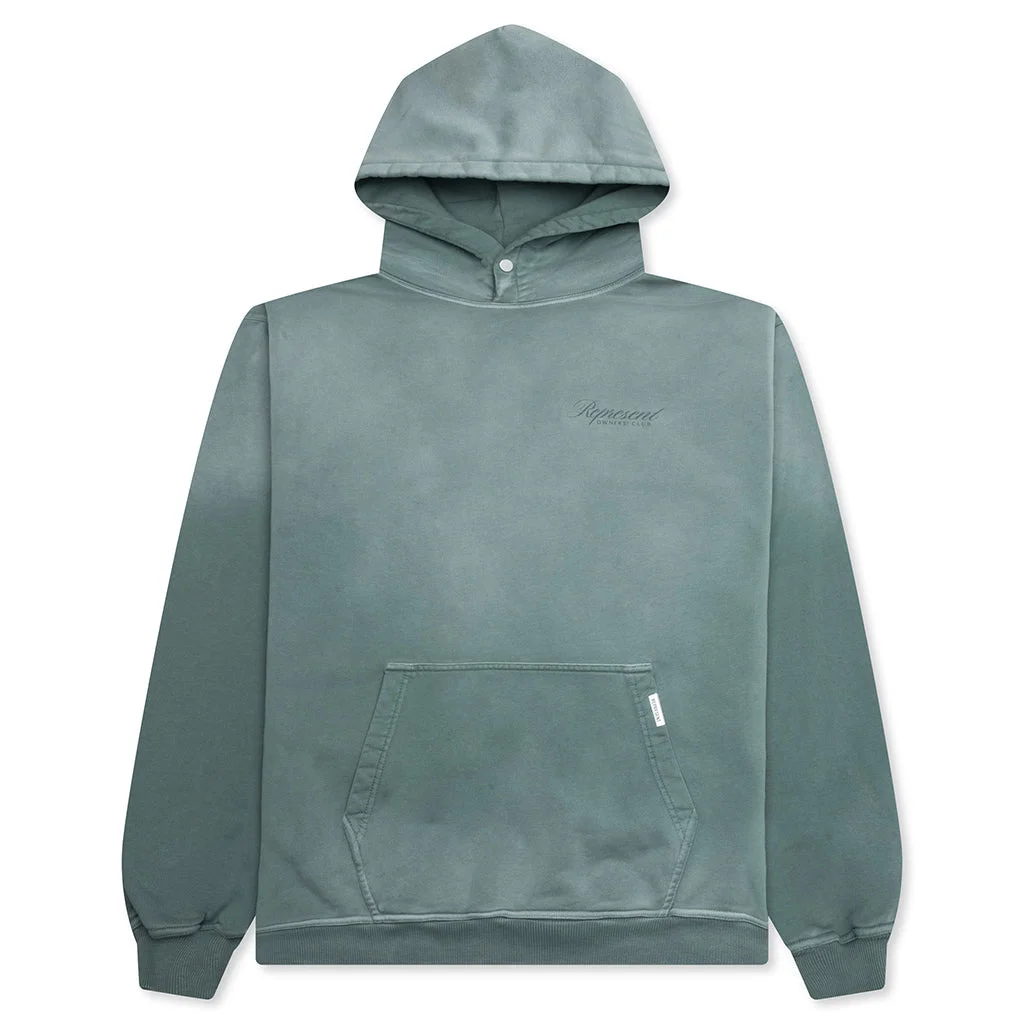 OWNERS CLUB SCRIPT HOODIE - VINTAGE GREEN - 1