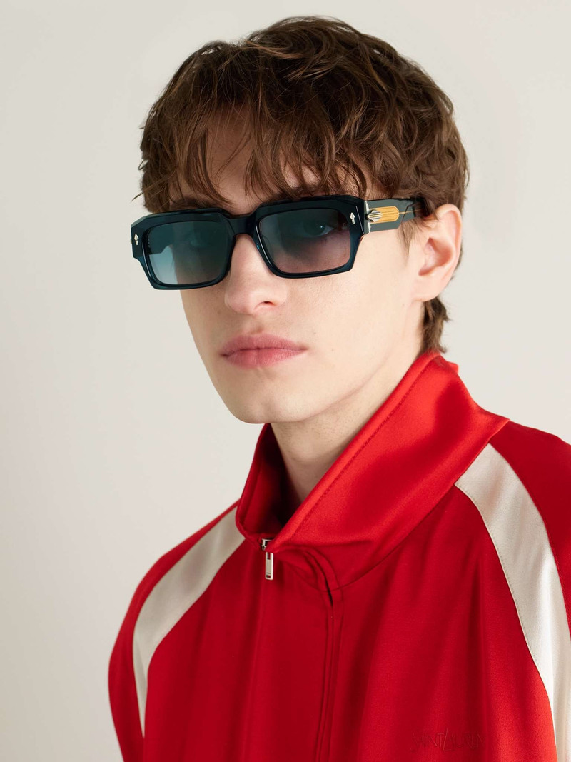 JACQUES MARIE MAGE Last Frontier VI Dakota D-Frame Acetate, Silver- and Gold-Tone Sunglasses outlook
