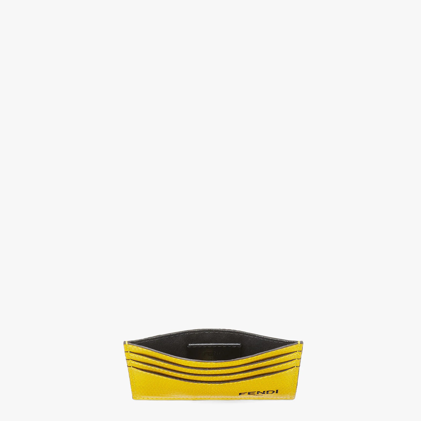 Yellow lizard leather card holder - 3