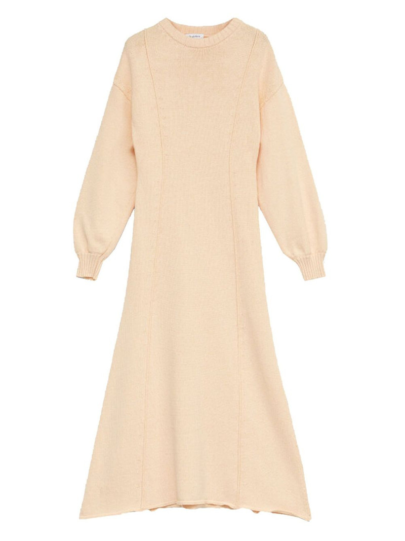 cuffed-sleeves midi dress 1