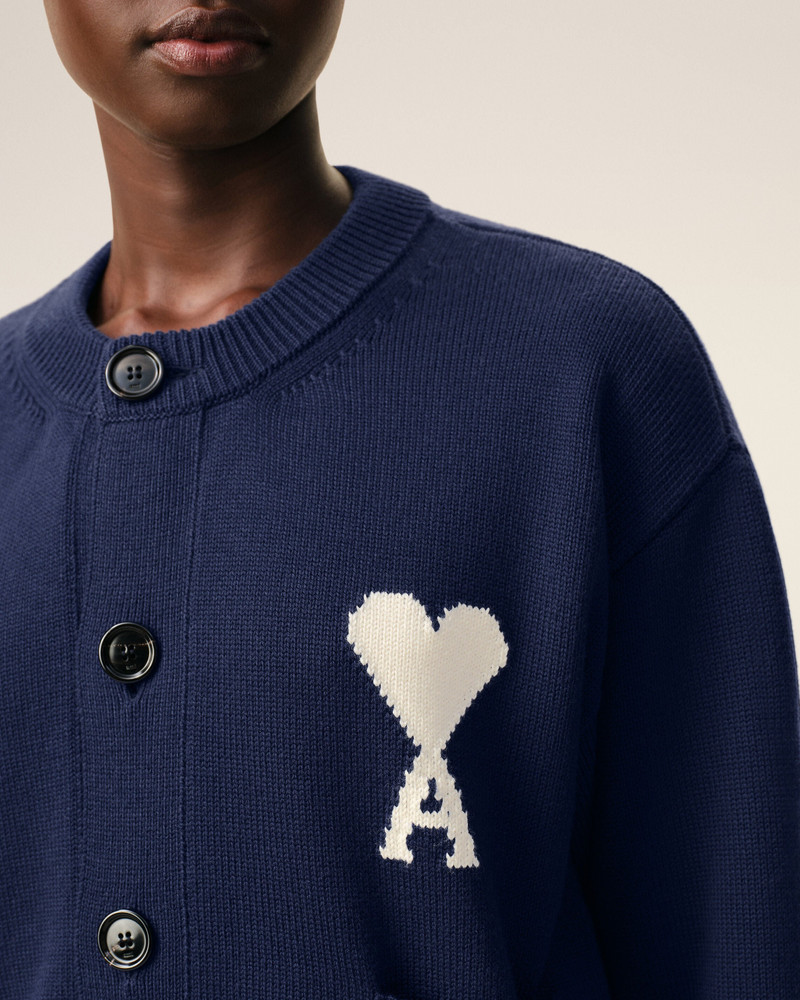 BLUE WOOL CREWNECK AMI DE COEUR CARDIGAN 4