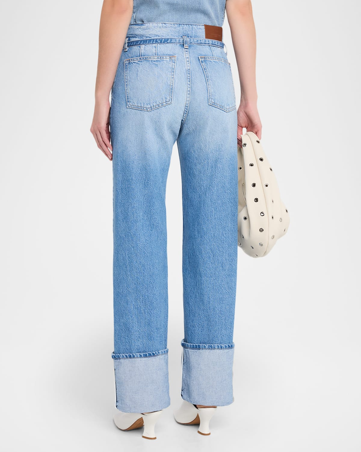 Alexa Belted Wide-Leg Cuffed Jeans - 3