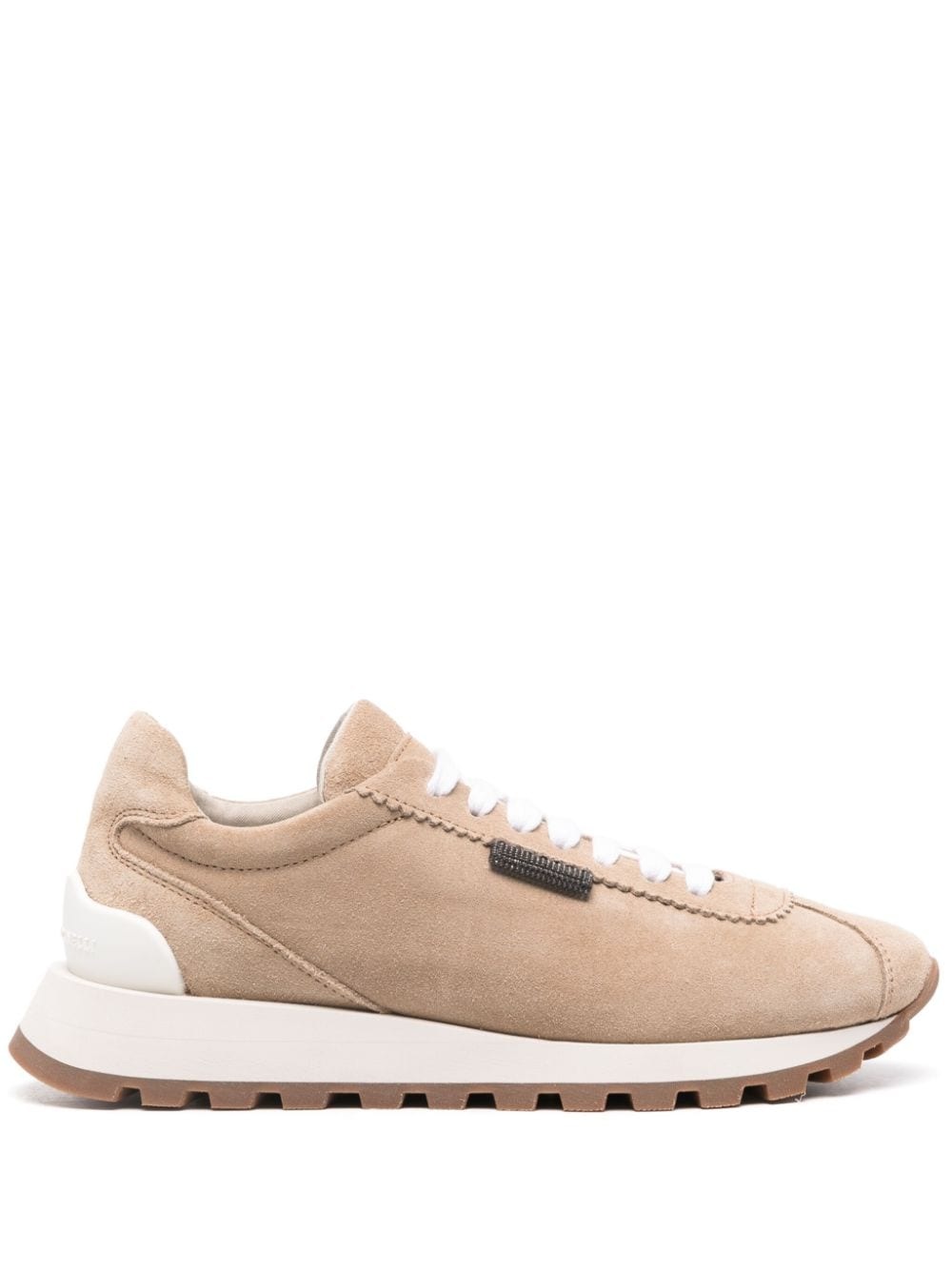 suede lace-up sneakers - 1
