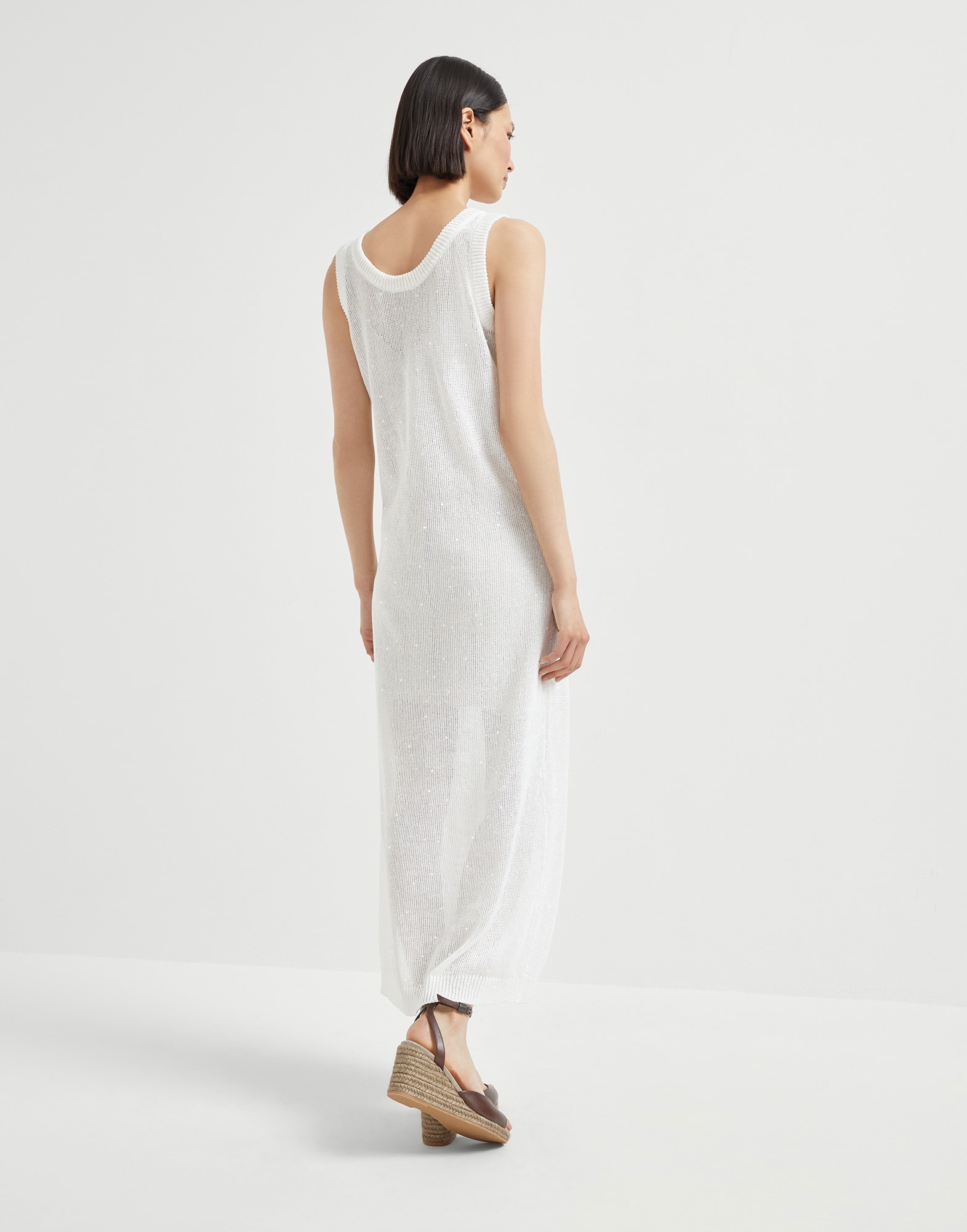 Linen and silk Diamond yarn knit dress - 2