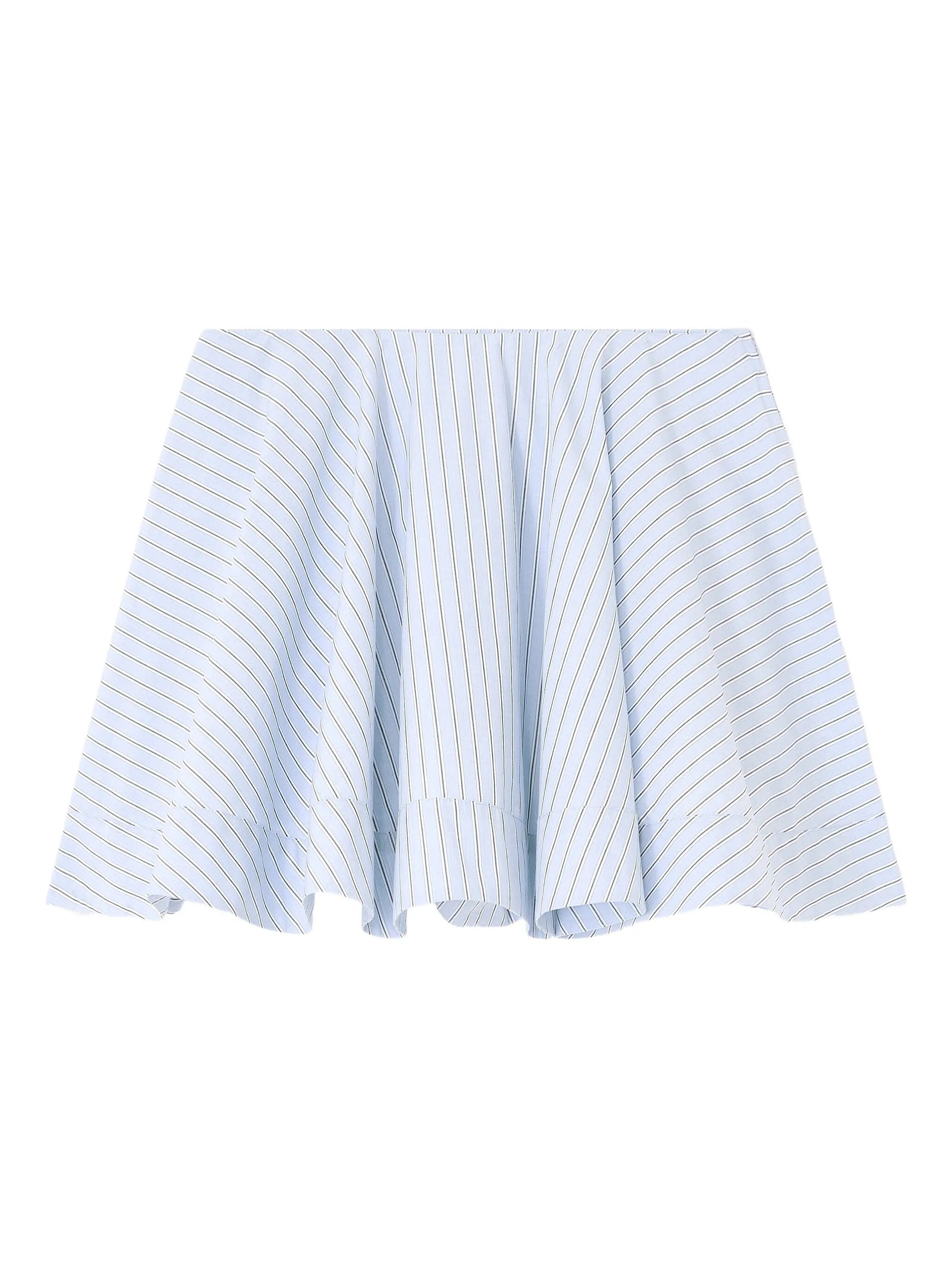 circle stripe cotton mini skirt - 1