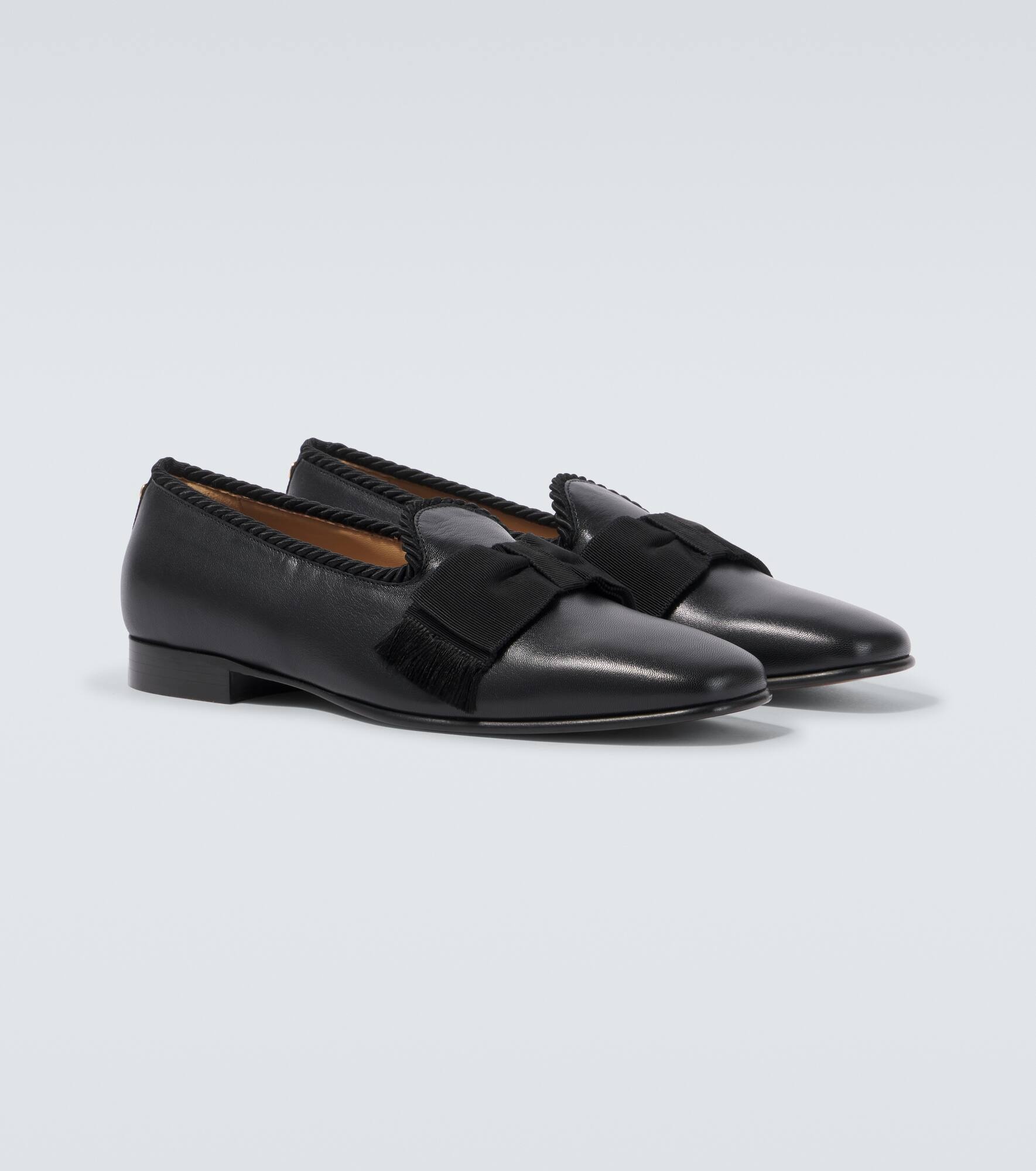 Bow-detail leather loafers - 4