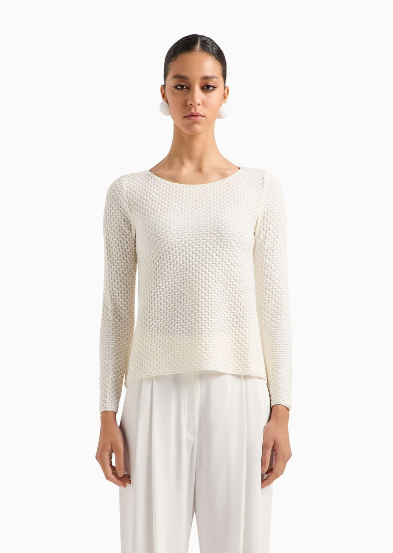 ASV recycled jersey jacquard boat-neck flared jumper 2