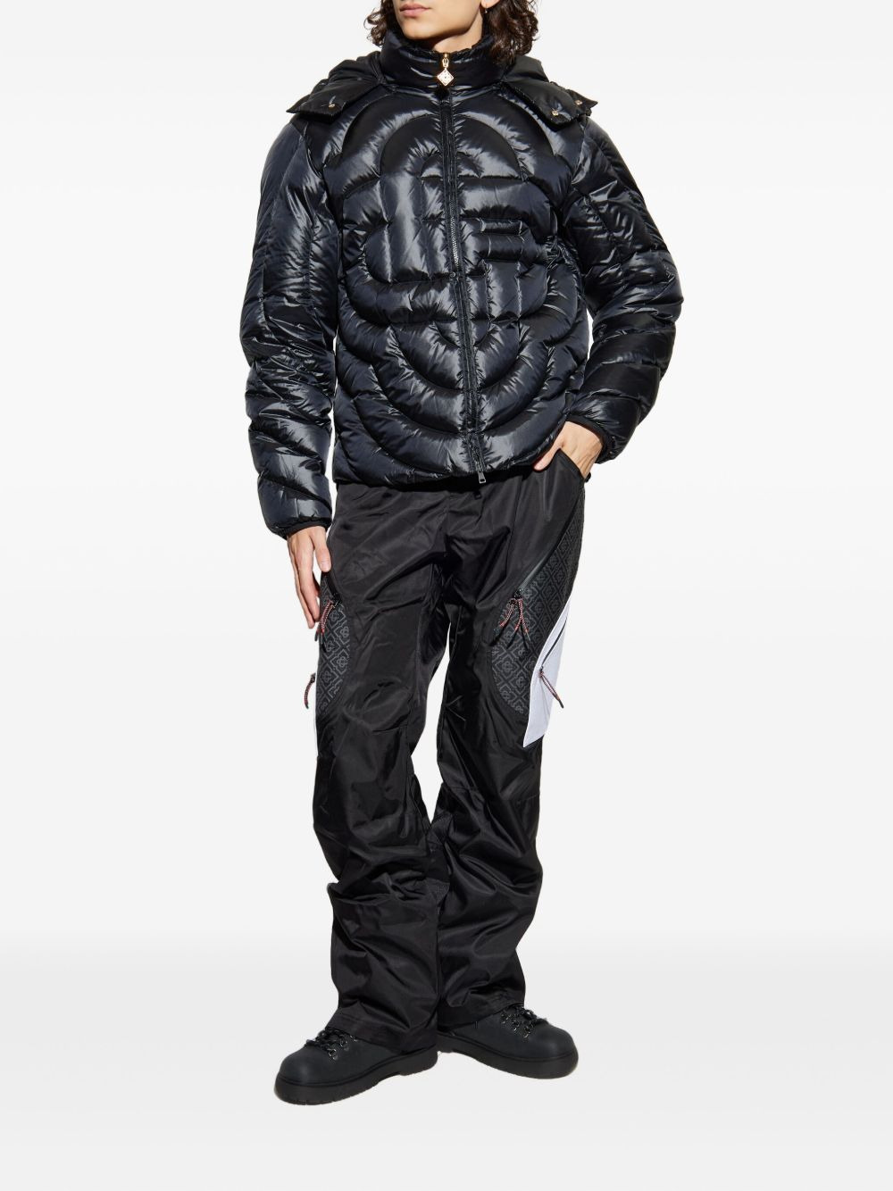 monogram panelled trousers - 2