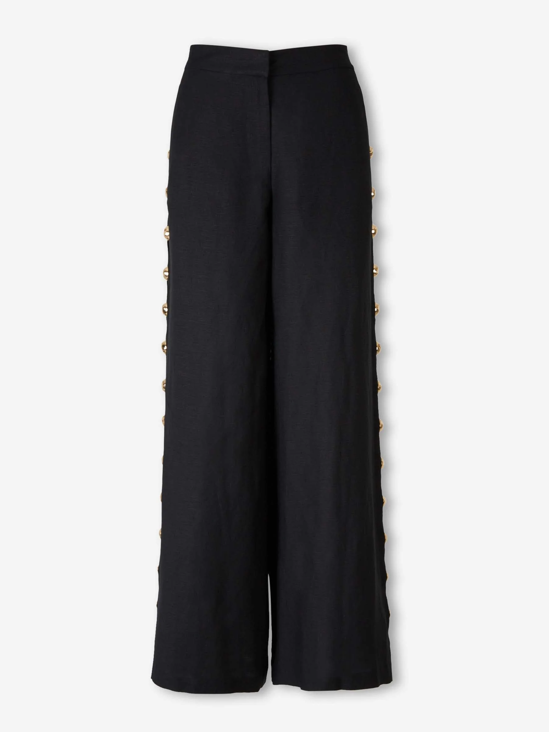 WIDE LEG LINEN TROUSERS - 1