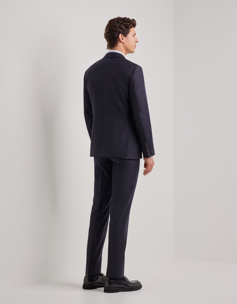 NAVY BLUE 150'S WOOL DOUBLE-BREASTED MODERN-FIT SUIT 4