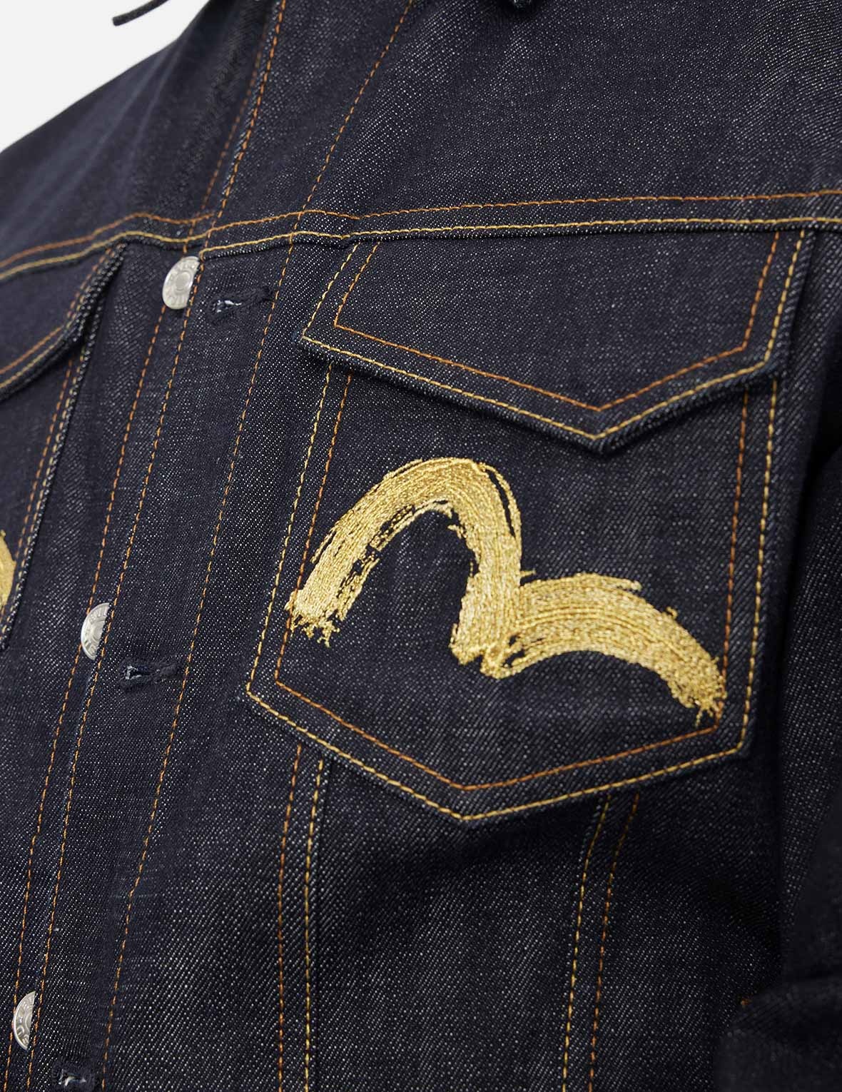 Hakutaku Embroidery Relax Fit Denim Jacket - 8