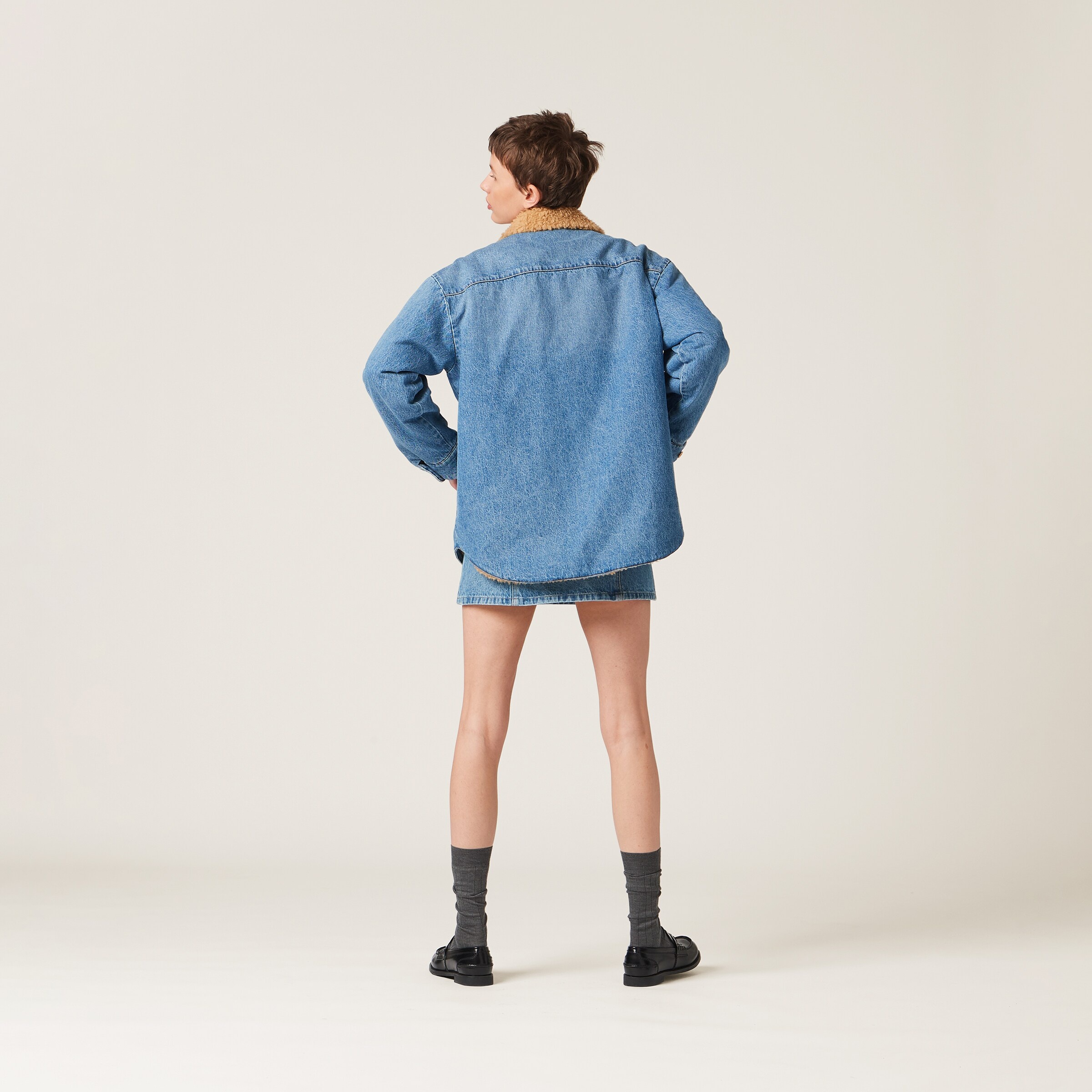 Embroidered denim blouson jacket - 3