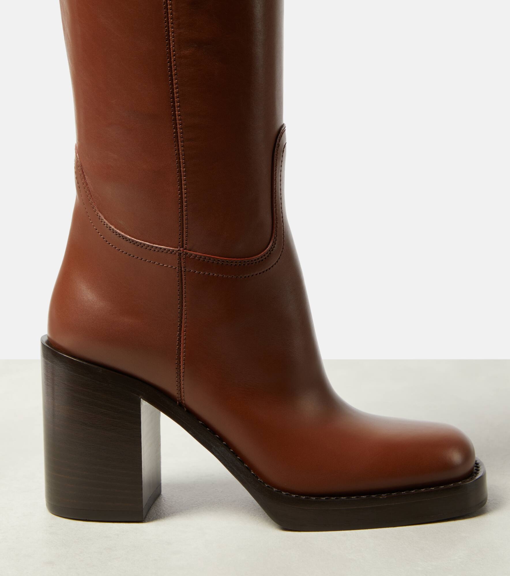 Leather knee-high boots - 6