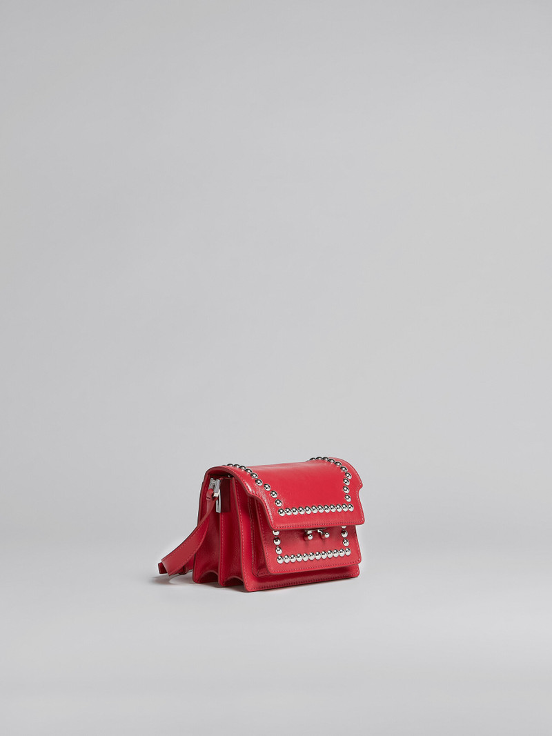 TRUNK SOFT MINI BAG IN RED LEATHER WITH STUDS 6