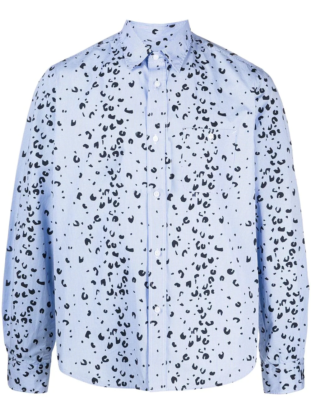 abstract-print long-sleeve shirt - 1