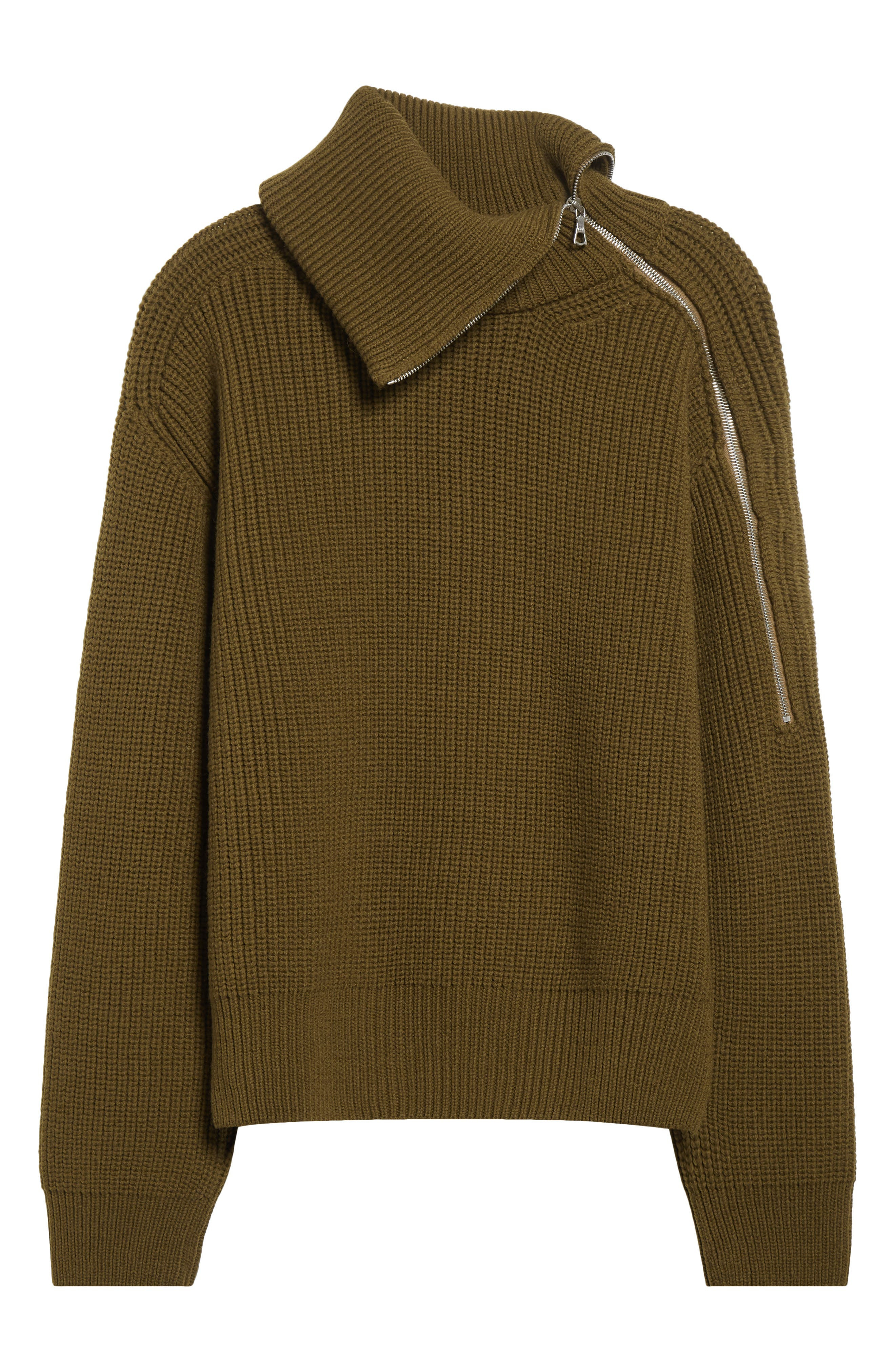Dries Van Noten Talim Wool Half Zip Turtleneck Sweater in Khaki at Nordstrom - 6