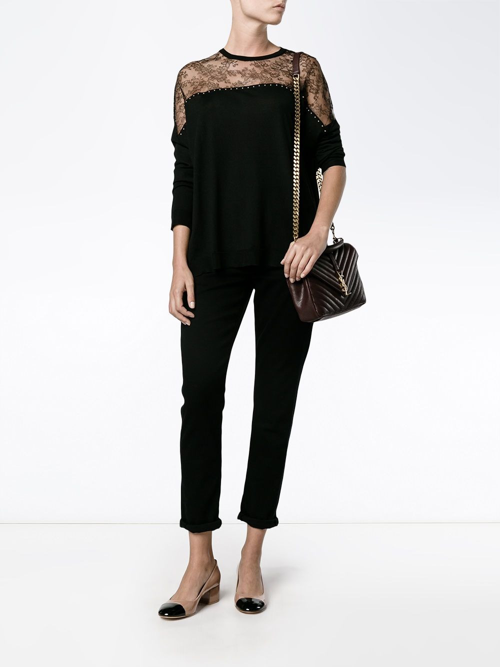 lace panel jumper - 2