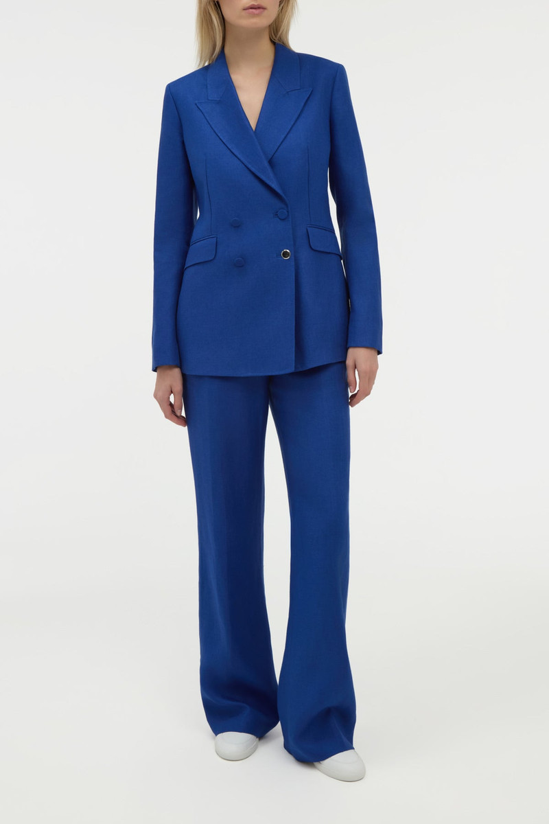 GABRIELA HEARST Angela Blazer in Cobalt Linen Twill outlook