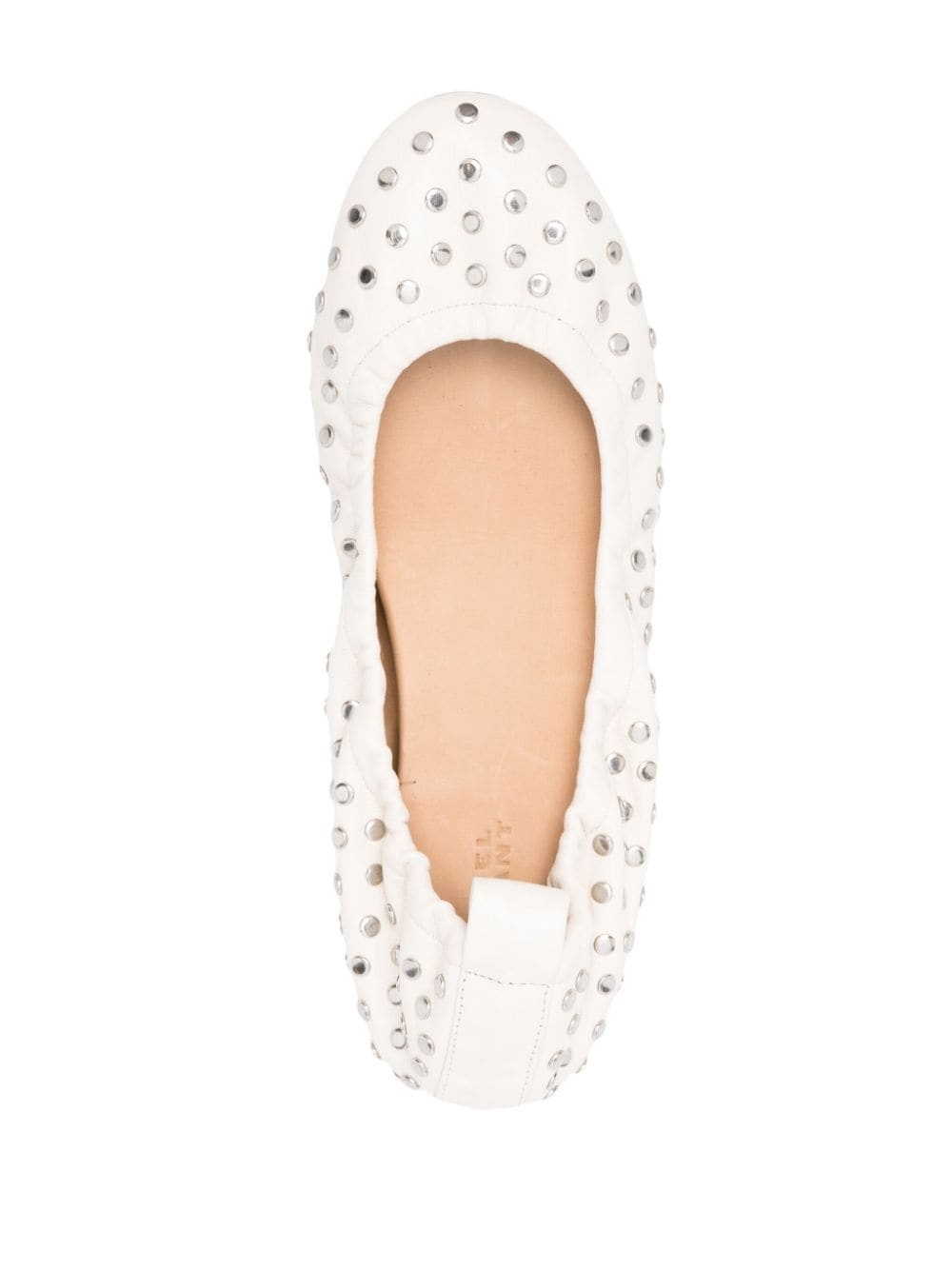 stud-embellished leather ballerina shoes - 4