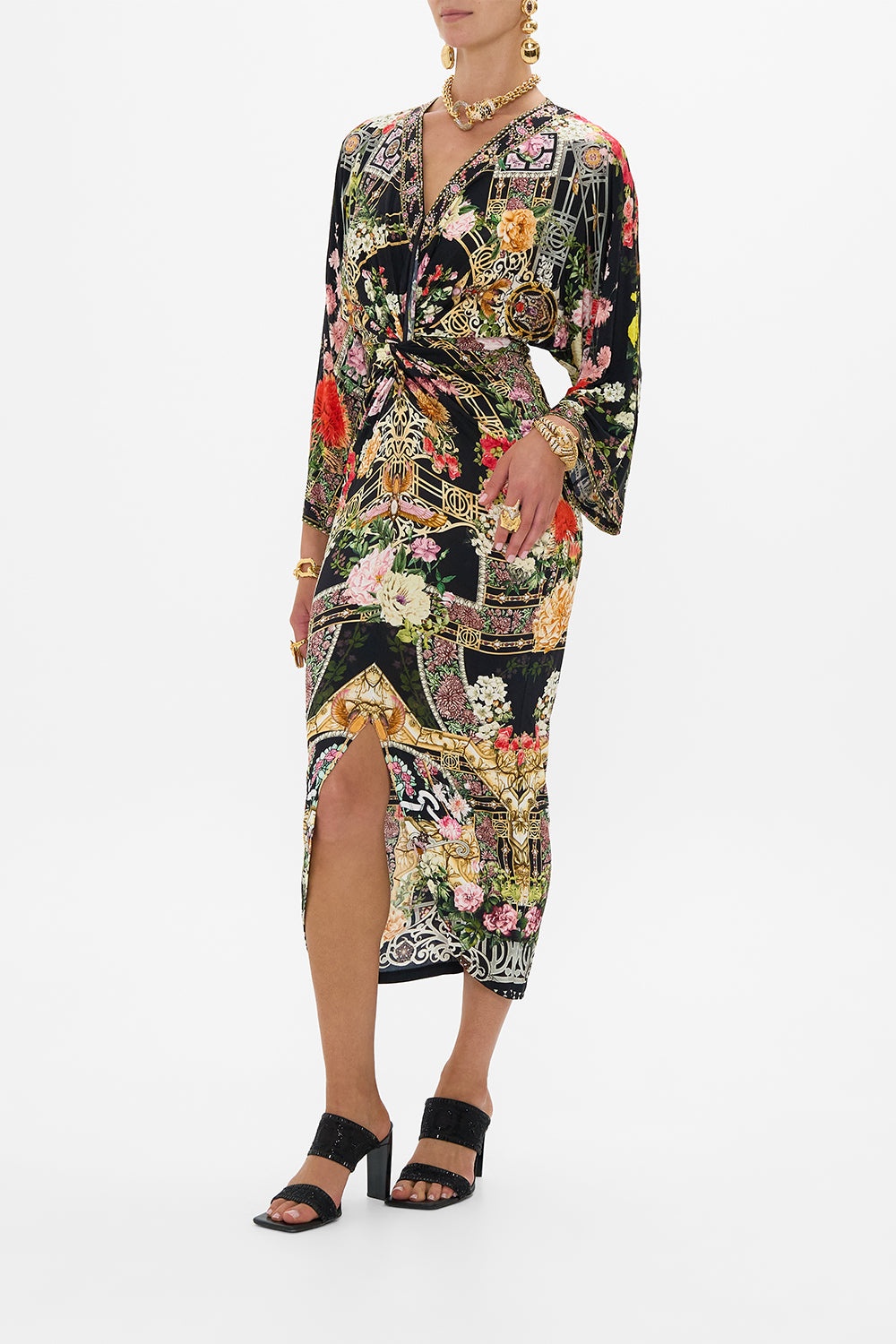 LONG SPLIT FRONT TWIST DRESS - 4