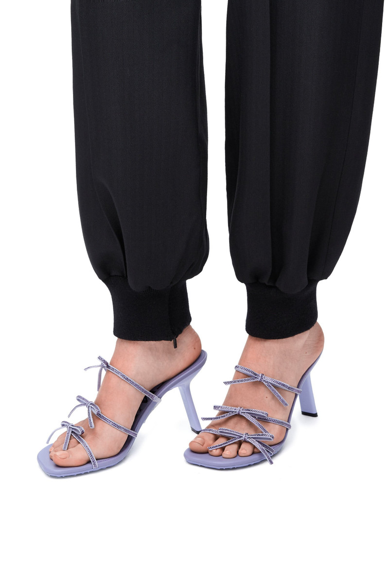 Loewe Petal sandal in suede and rhinestones outlook