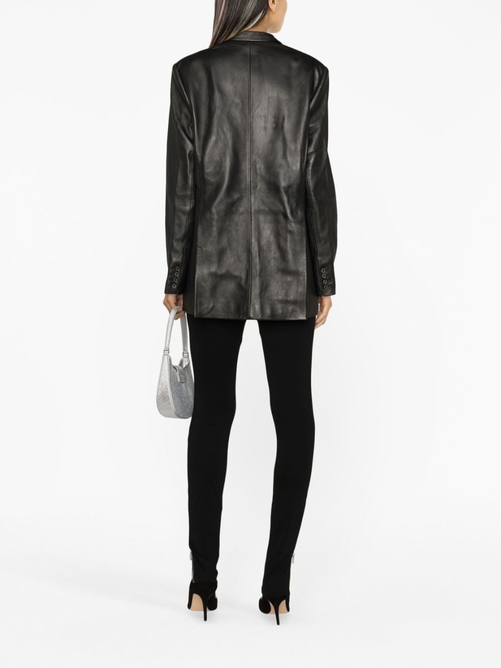 peak-lapels sheepskin blazer - 4