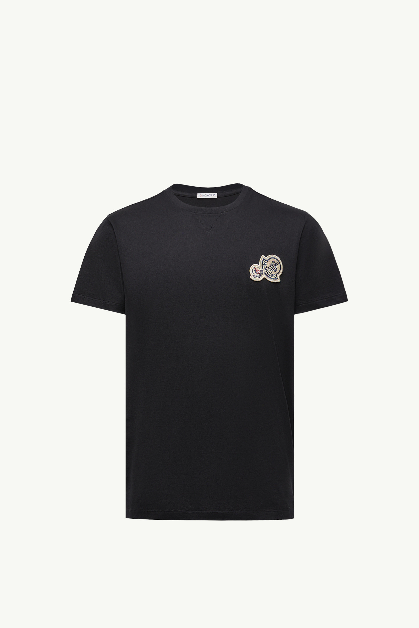 Double Logo Patch Cotton T-Shirt - 1