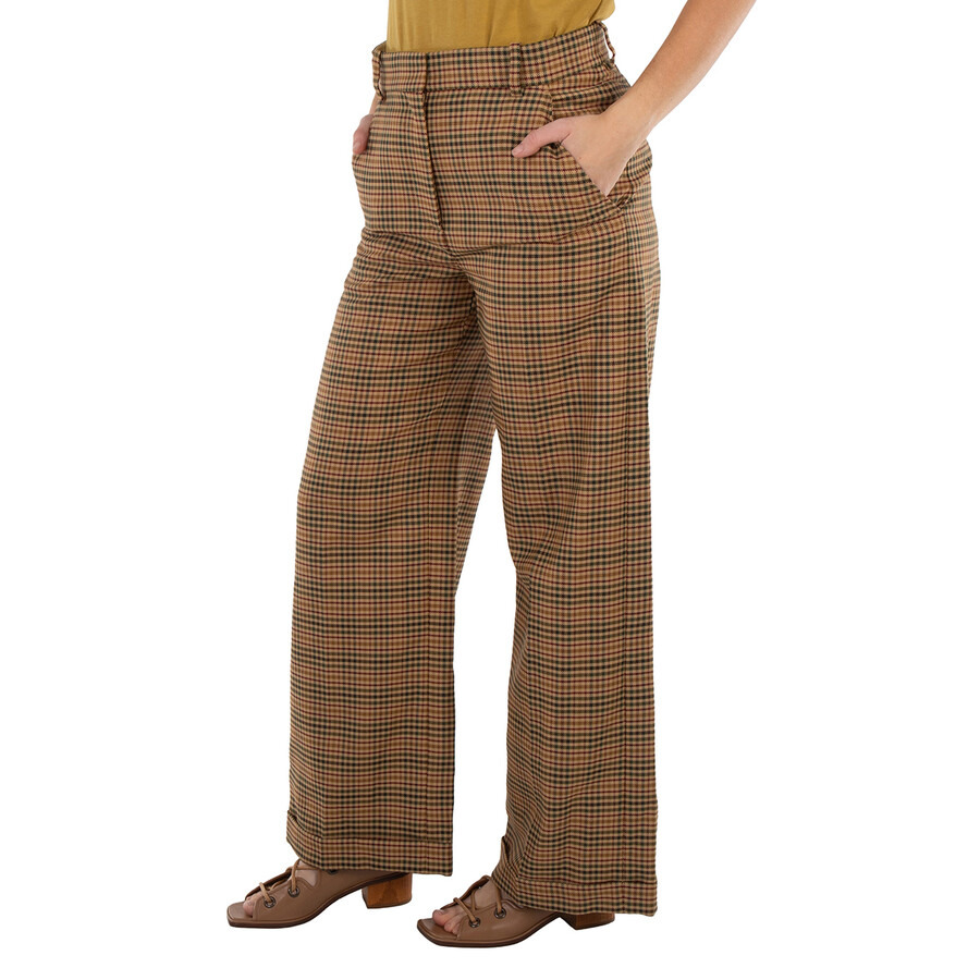 Kenzo Plaid Tailored Wide Leg Pants - 2