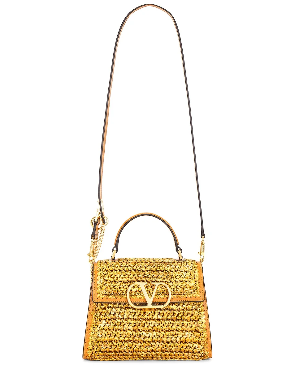 Crochet Raffia VSLING Top Handle Bag - 1