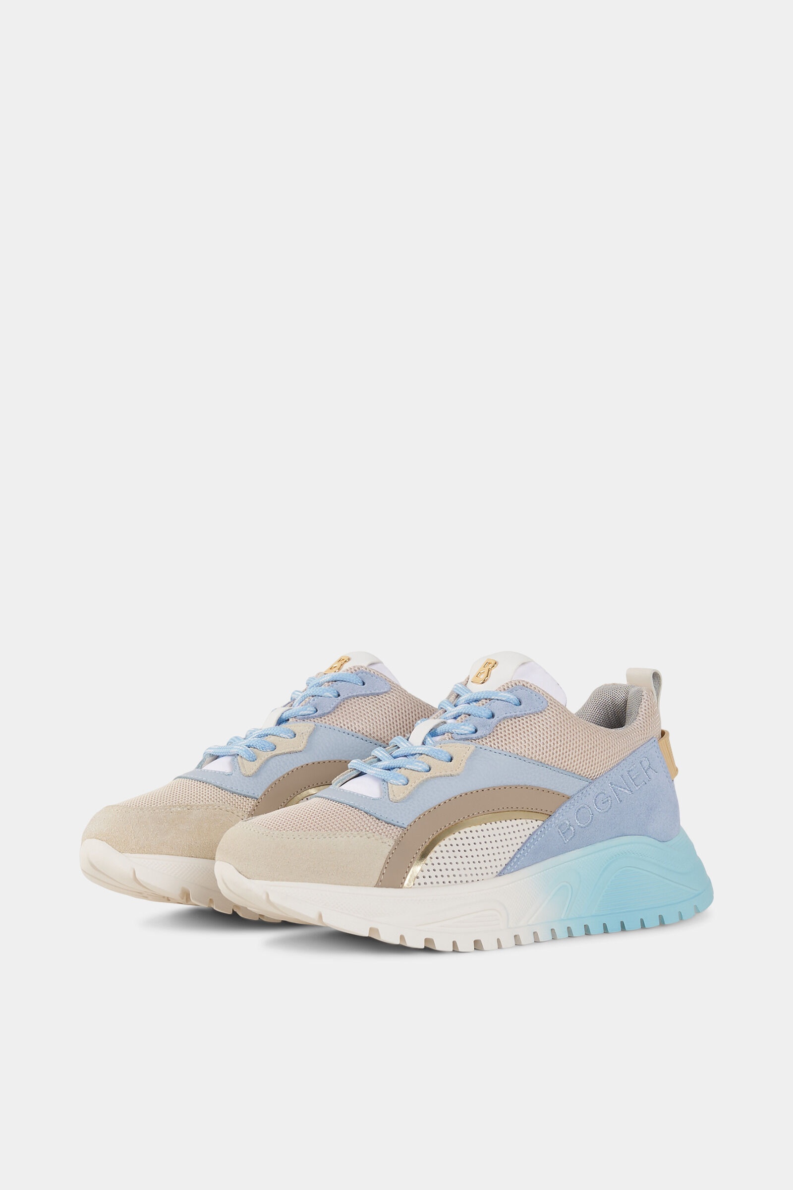 Malaga sneaker in Beige/light blue - 4