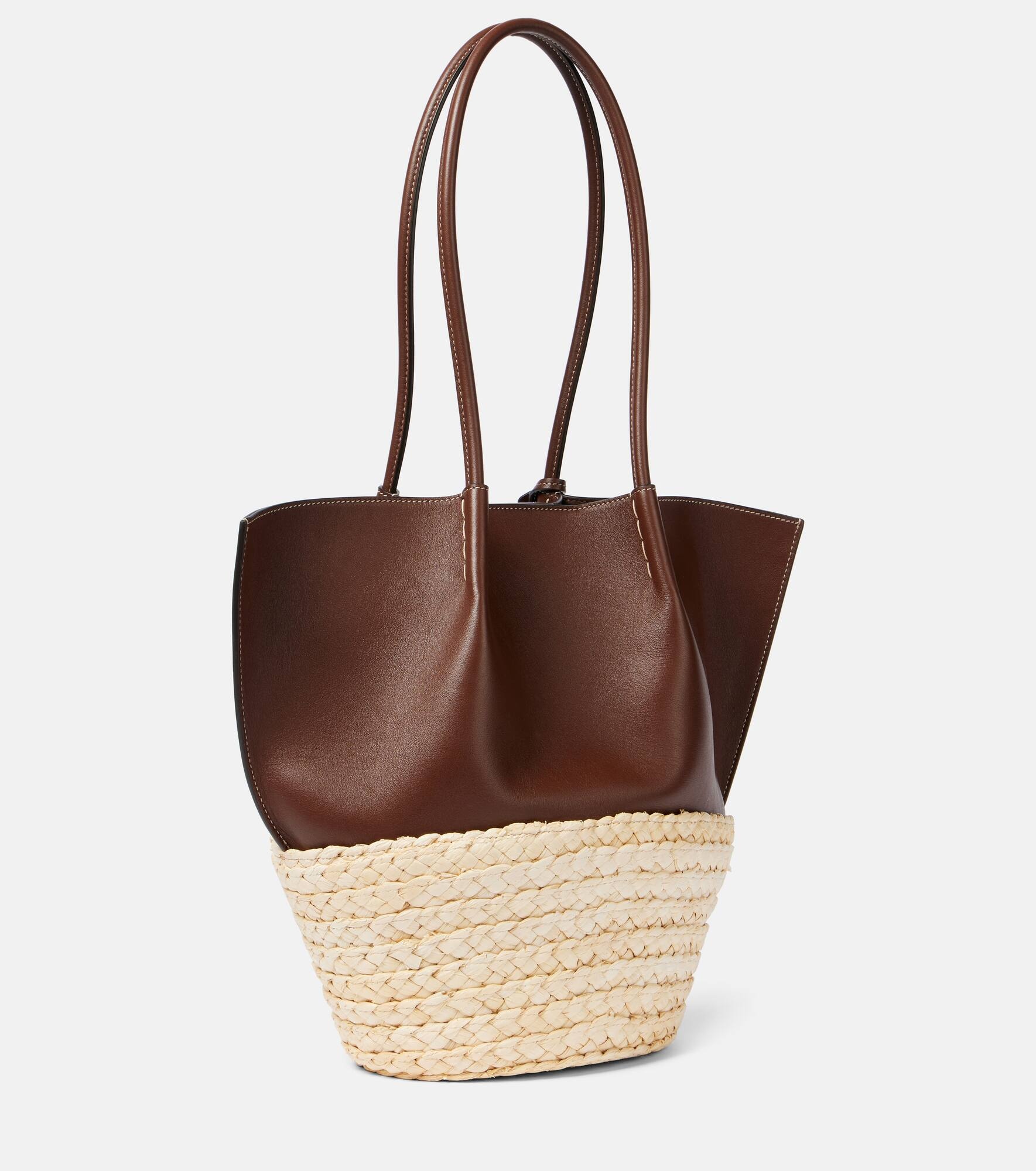 Leather and straw shopper - 4