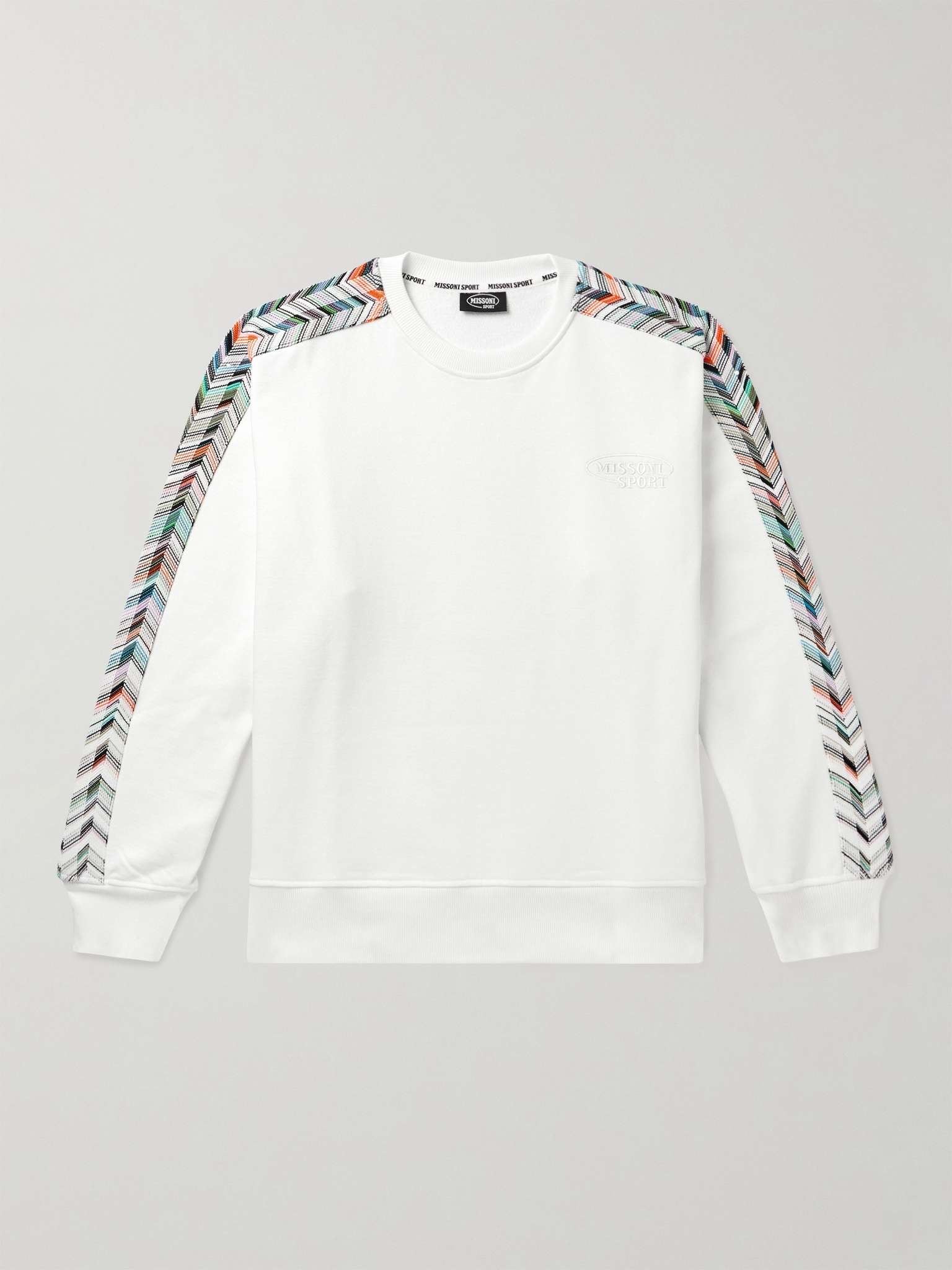 Logo-Embroidered Striped Cotton-Jersey Sweatshirt - 1