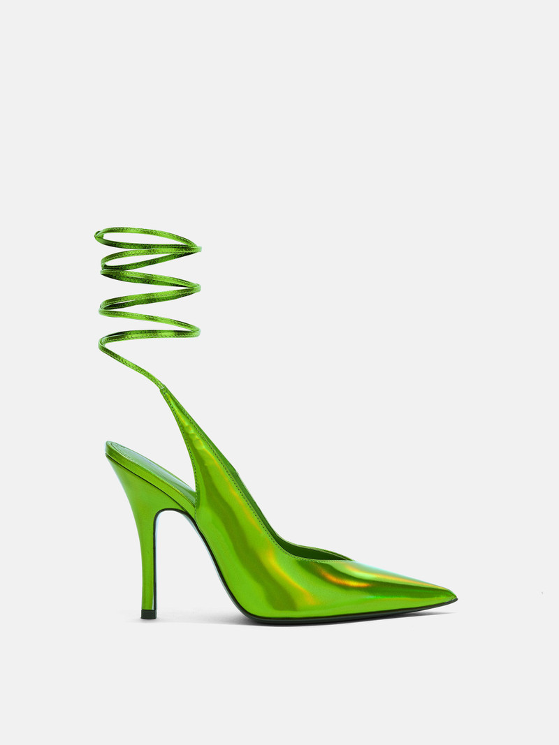 "VENUS" HOLLOGRAPHIC GREEN SLINGBACK 1