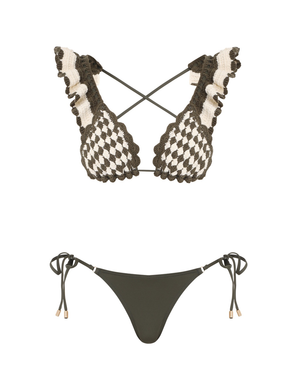 Junie Textured Knit Bikini Navy/Cream Online
