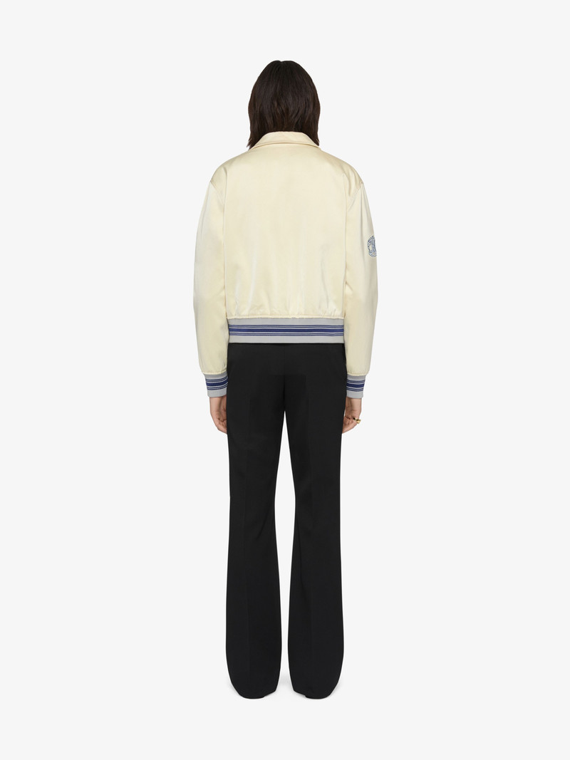 SLIM FIT VARSITY JACKET IN COTTON BLEND WITH HG EMBROIDERY 3