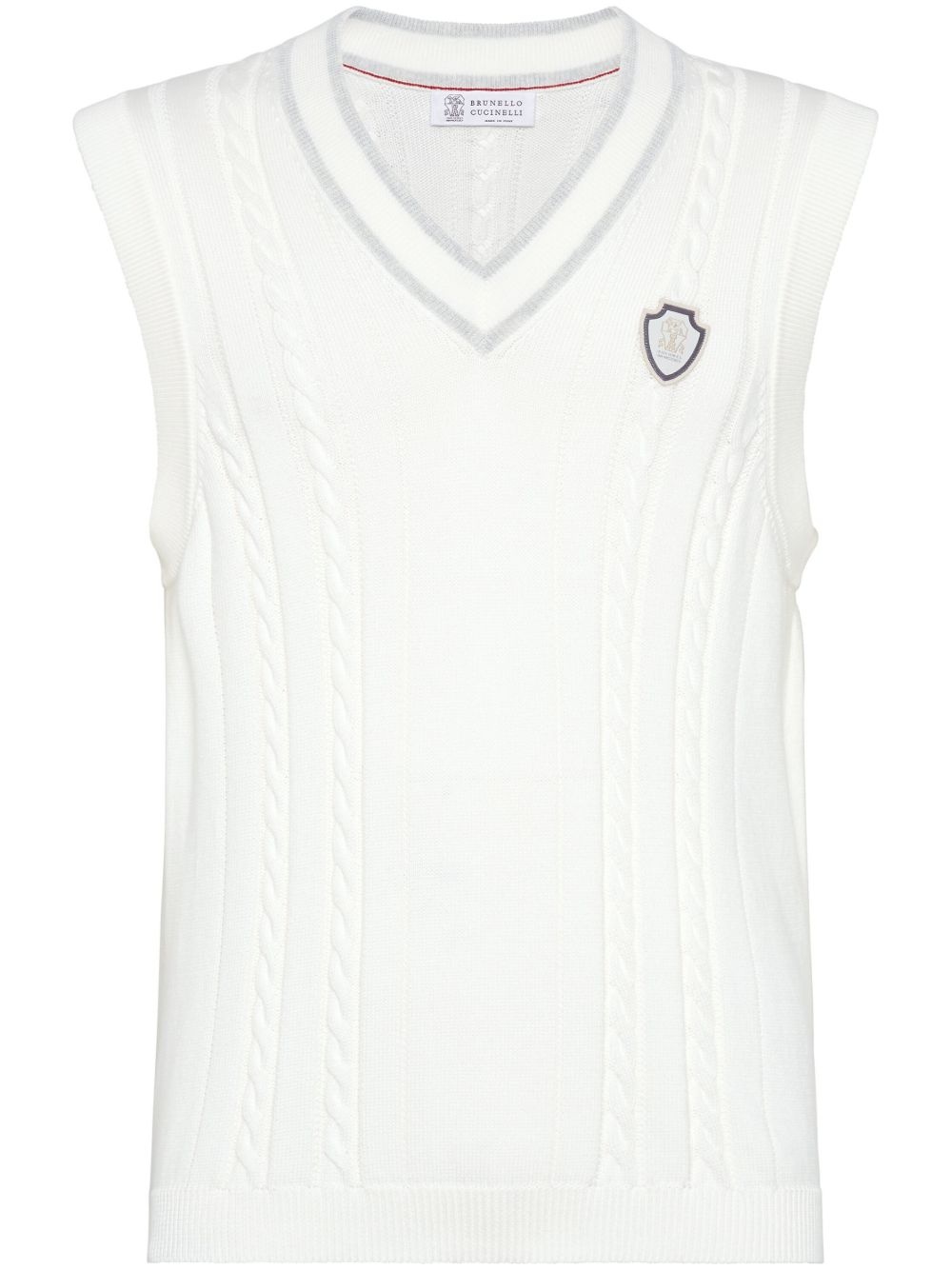cable knit vest - 1