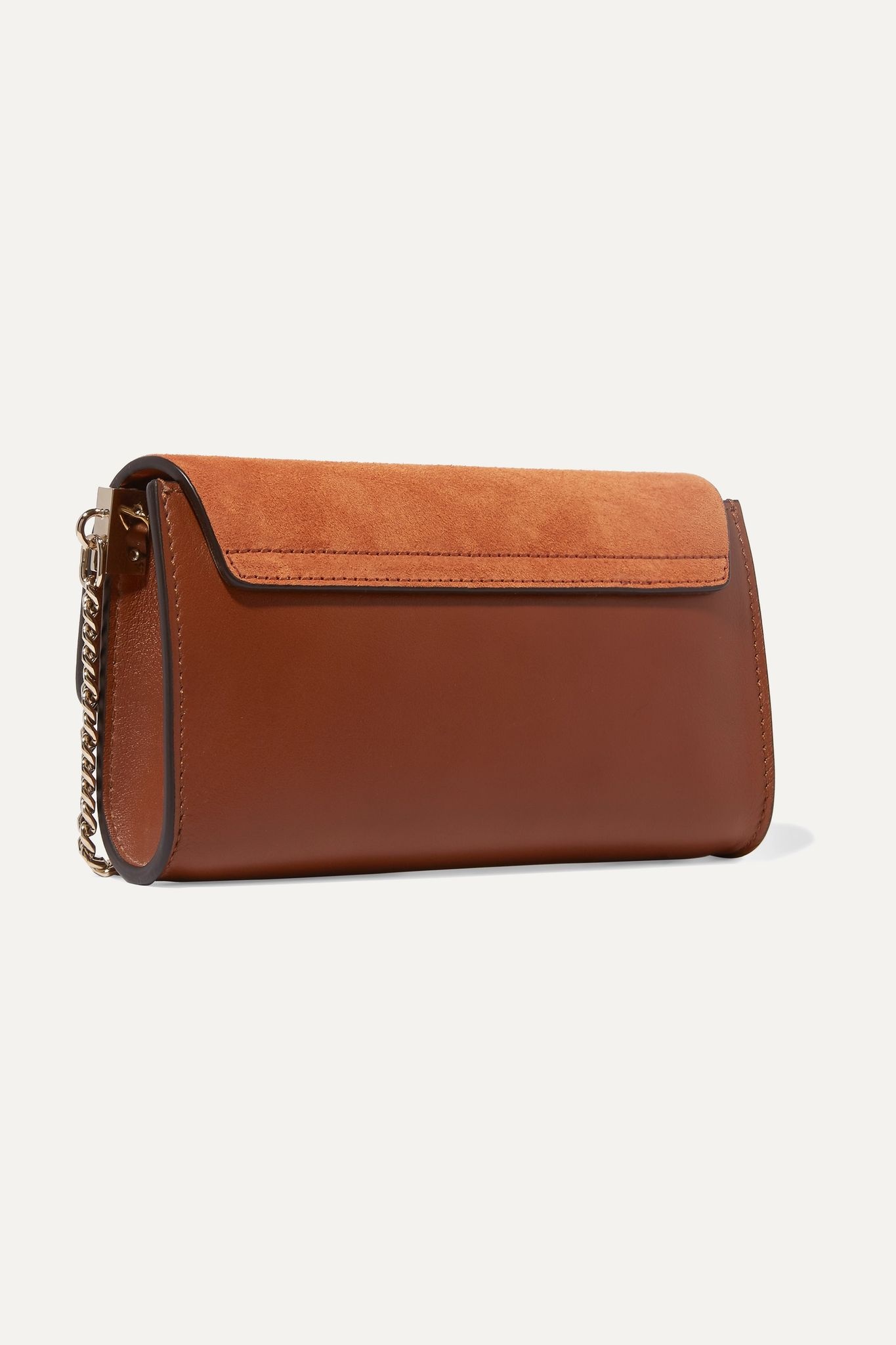 Faye mini leather and suede shoulder bag - 3