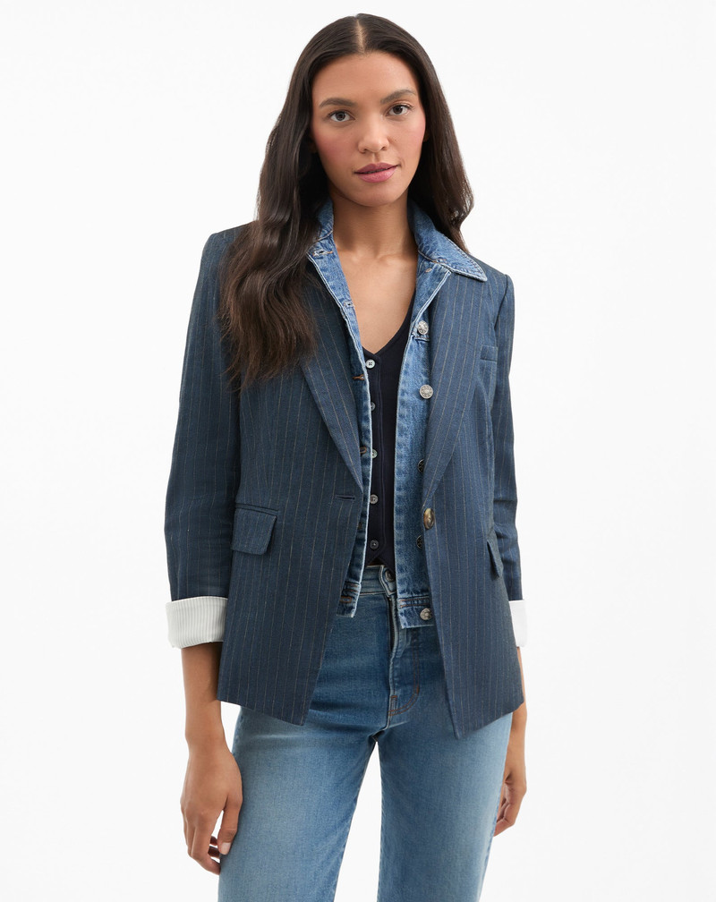 VERONICA BEARD OBIE PINSTRIPE DICKEY JACKET outlook