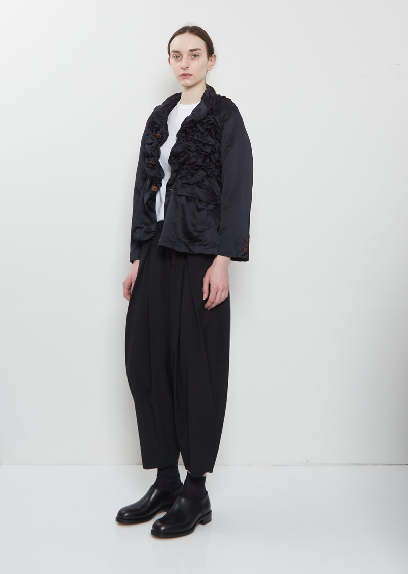 Satin Tech Asymmretic Ruched Blazer 4