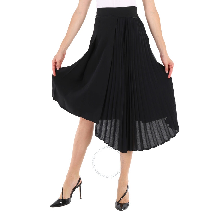 Moncler Ladies Black Asymmetric Pleated Skirt - 5