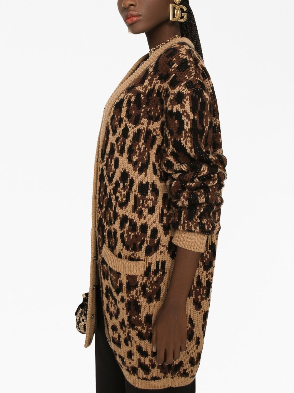 leopard-print V-neck cardigan - 5