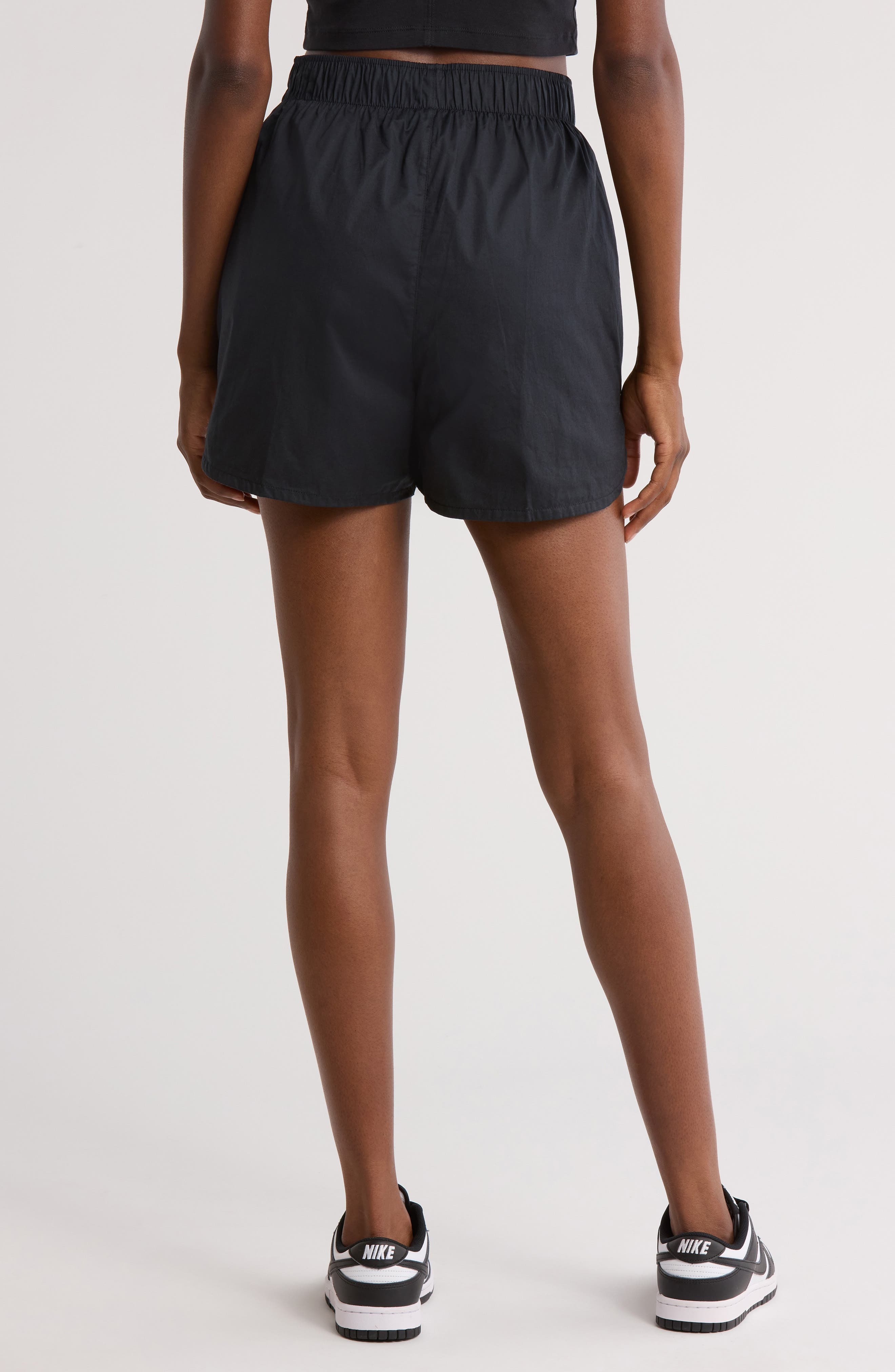 Nike Sportswear Chill Poplin Mid-Rise 5-Inch Shorts in Black/Black at Nordstrom - 2