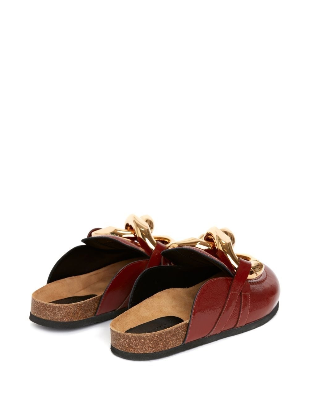 chain-detail leather loafer mules - 3
