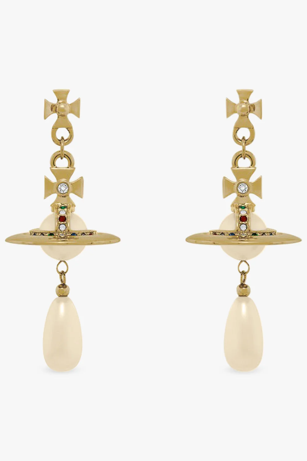 PEARL DROP EARRINGS | GOLD/WHITE - 1