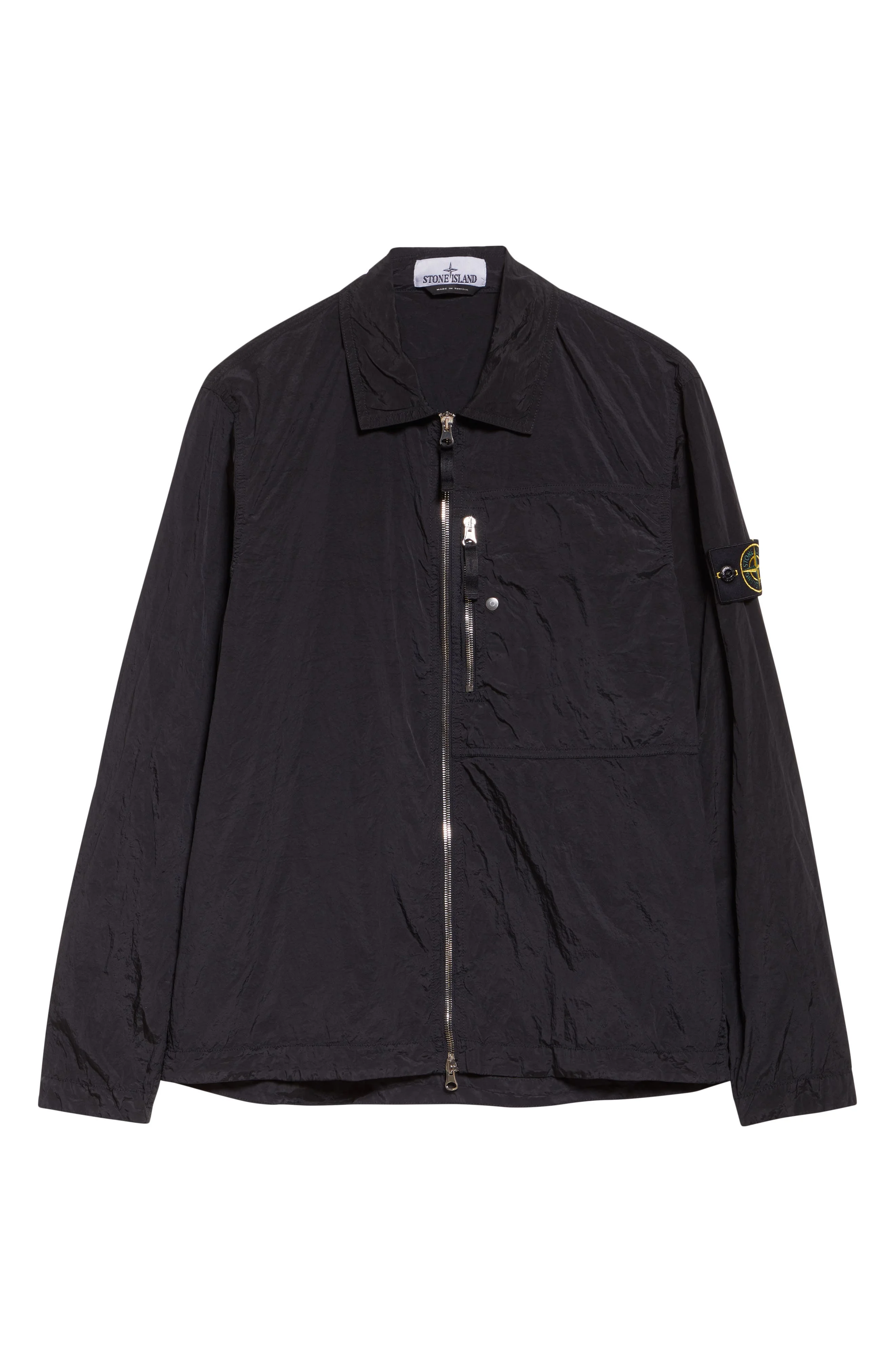 Stone Island Zip Front Shirt in V0029 Black at Nordstrom - 1