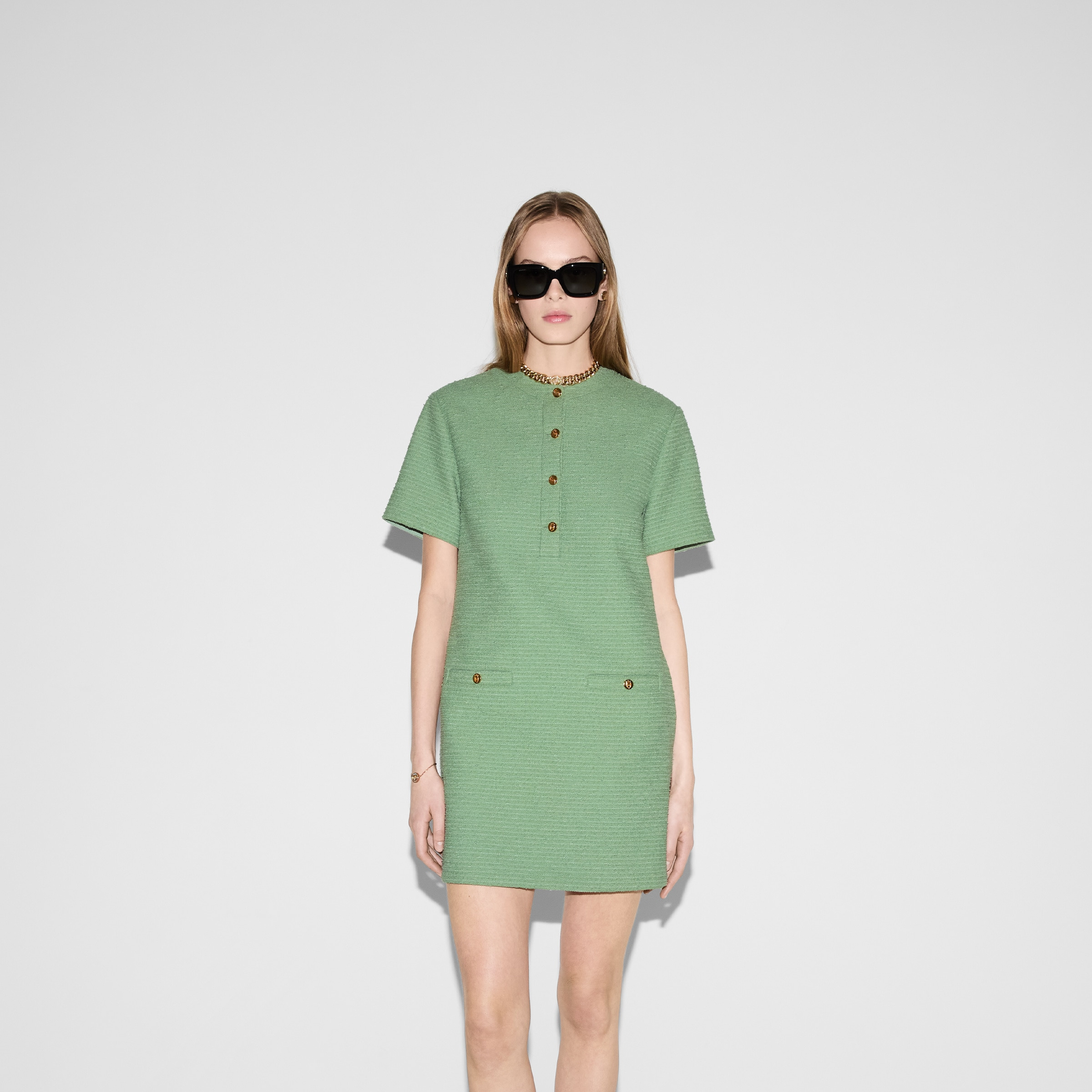 Cotton bouclé mini dress - 3
