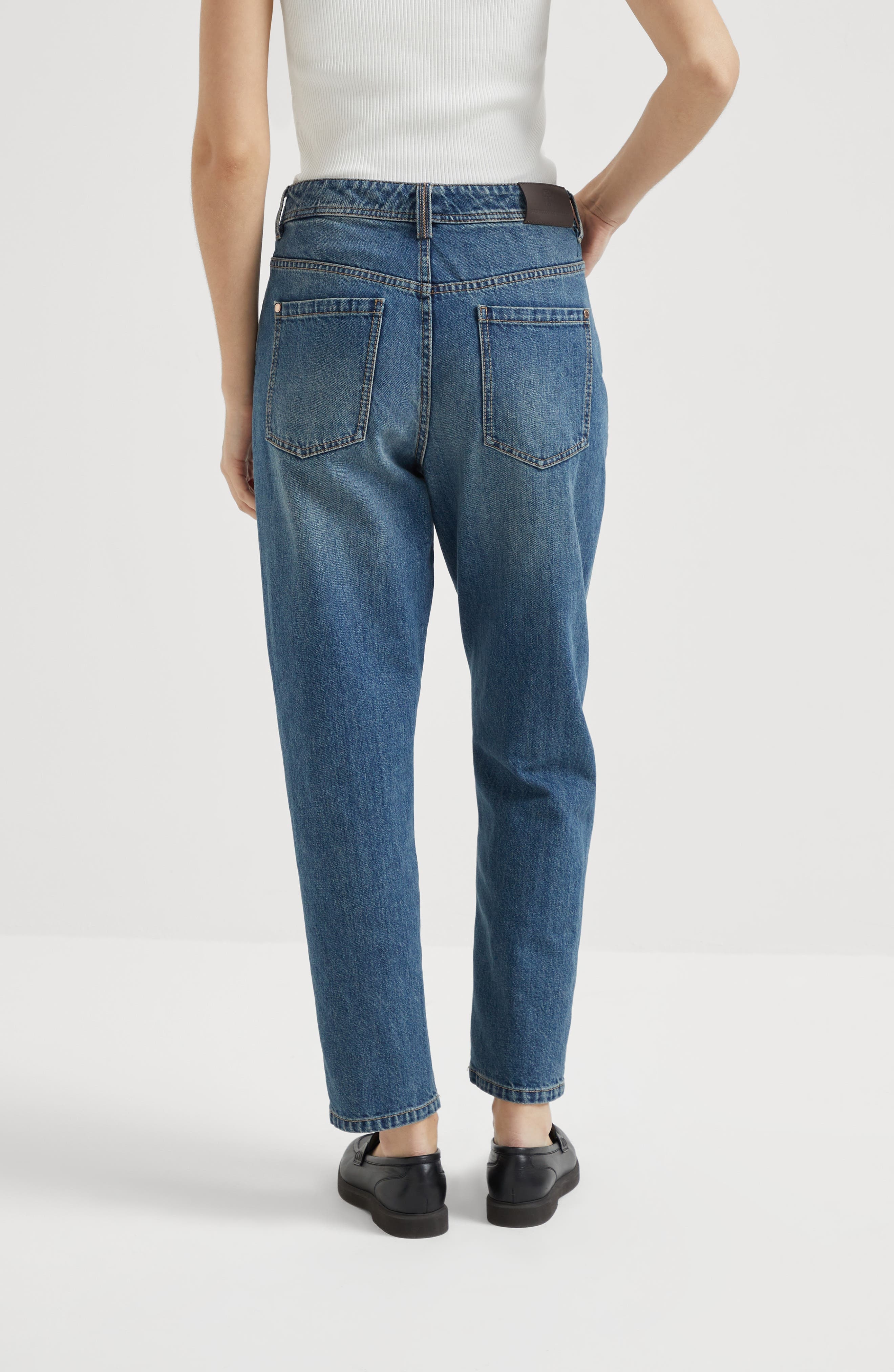 Brunello Cucinelli Baggy Tapered trousers in Denim at Nordstrom - 3