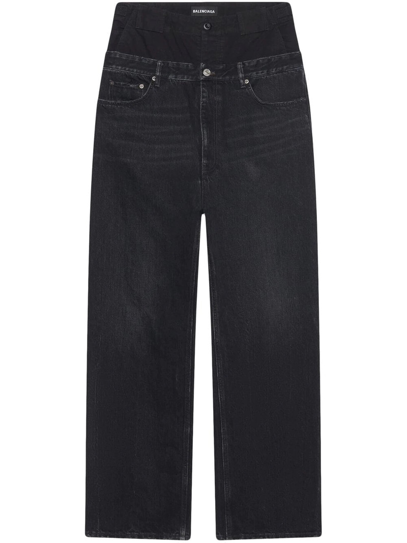 layered wide-leg jeans 1