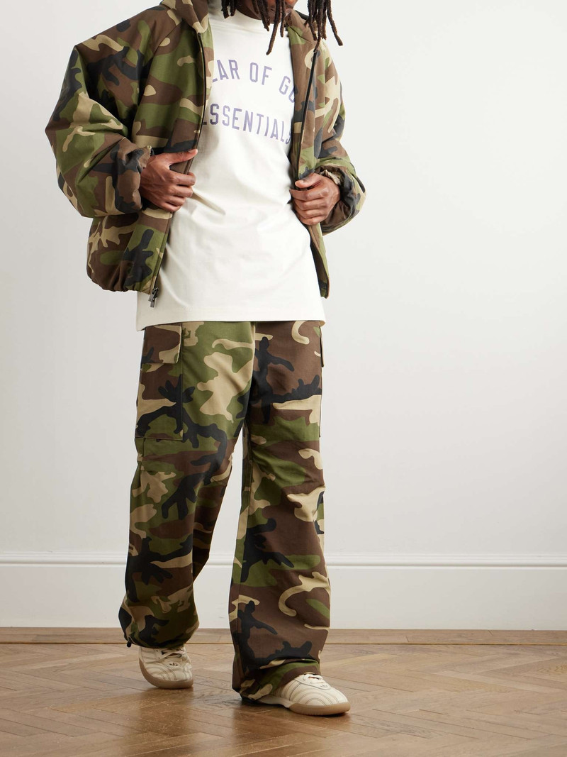 ESSENTIALS Camouflage-Print Shell Hooded Jacket outlook
