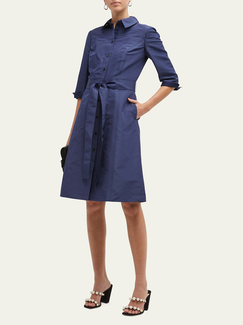 Faille 3/4-Sleeve Shirtdress 4